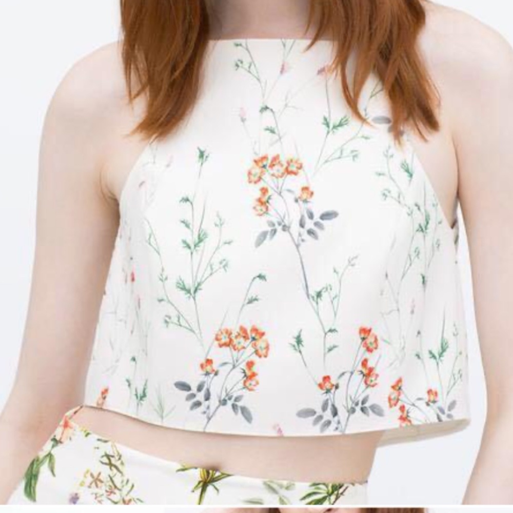 ZARA Woman Floral crop top